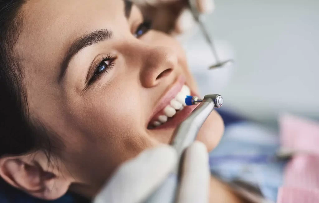 Patient Getting Teeth Cleaning